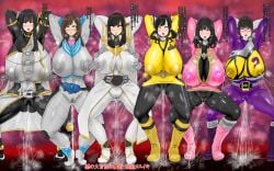 6girls ahim_de_famille bodysuit breast_expansion breast_growth breast_growth_(enlargement) breasts cg enlarged_breasts erect_nipples erect_nipples_under_clothes female female_focus female_only fueki_koyomi gokai_pink hanaori_kotoha heroine hokekyo_9 huge_breasts instant_loss kaizoku_sentai_gokaiger kamen_rider kamen_rider_fourze_(series) kamen_rider_nadeshiko kamen_rider_tsukuyomi kamen_rider_wiseman kamen_rider_wizard_(series) kamen_rider_zi-o_(series) kishiryu_sentai_ryusoulger koyomi_fueki kyoryu_violet looking_at_viewer multiple_females multiple_girls nadeshiko_(kamen_rider_fourze) nipples nipples_visible_through_clothing samurai_sentai_shinkenger shinken_yellow skintight skintight_bodysuit skintight_suit squatting squatting_position super_sentai thick_thighs thighs tokusatsu tsukuyomi_(kamen_rider_zi-o) wide_hips yayoi_ulshade