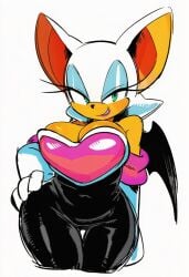 ai_generated bat batgirl child_bearing_hips cowboy_shot hand_on_own_hip kimmythefem no_sex rouge_the_bat sexy slim_waist, solo sonic_(series) sonic_the_hedgehog_(series) thick_thighs wide_hips