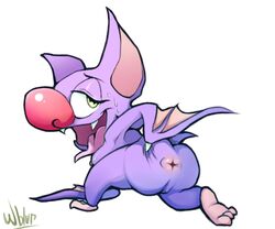 2018 anthro anus ass bat bat_wings breasts fangs female green_eyes laylee looking_back mammal membranous_wings nipples nude pointy_ears presenting presenting_hindquarters pussy red_nose simple_background smile solo spread_ass spreading sweat tongue tongue_out video_games wildblur wings yooka-laylee