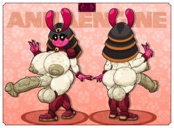 5_fingers absurd_res animal_genitalia animal_penis anna_(annaengine) annaengine antennae_(anatomy) anthro areola armor arthropod ass backsack balls bell bell_collar belly big_areola big_balls big_breasts big_butt big_penis black_eyes blattodean border breasts brown_areola brown_nipples claws collar cybernetic_leg cybernetic_limb cybernetic_neck cybernetics cyborg digital_drawing_(artwork) digital_media_(artwork) english_text equine_genitalia equine_penis erection eyelashes fangs finger_claws fingers flared_penis floral_background floral_pattern front_view genitals gesture grey_body gynomorph half-erect hand_gesture headgear helmet hi_res huge_balls huge_breasts huge_cock insects intersex looking_at_viewer machine markings medial_ring model_sheet multicolored_body multicolored_penis multiple_pupils navel nipples nude open_mouth penis pink_body rear_view red_body saggy_balls simple_background slightly_chubby slightly_chubby_gynomorph slightly_chubby_intersex smile solo spots spotted_arms spotted_balls spotted_belly spotted_body spotted_breasts spotted_butt spotted_genitalia spotted_legs spotted_markings spotted_penis standing tan_balls tan_body tan_penis teeth termite text thick_thighs tongue two_tone_body two_tone_penis v_sign vein veiny_penis walking white_border wide_hips