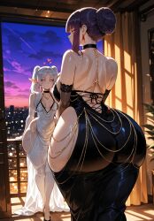 2girls ai_generated ass ass_focus big_ass big_booty big_breasts big_butt big_thighs black_dress breasts bubble_butt curvy cute dress dumptruck_ass elf elf_ears enormous_ass fat_ass female female_only fern_(sousou_no_frieren) frieren frieren_beyond_journey's_end gigantic_ass ginormous_ass goonable green_eyes hot huge_ass huge_booty huge_breasts huge_butt huge_thighs humongous_ass hyper hyper_ass long_dress masterpiece mature mature_body mature_figure mature_woman milf miyuai mommy night night_dress perfect_ass perfect_body perfection purple_eyes purple_hair rare revealing revealing_clothes revealing_clothing revealing_dress revealing_outfit round_ass sexy sexy_body sexy_female small_breasts sousou_no_frieren thick thick_ass thick_body thick_butt thick_legs thick_thighs thighs tight_clothing tight_dress tight_fit voluptuous voluptuous_female white_dress white_hair wide_hips