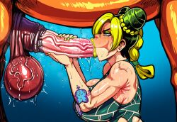 1girls 1horse ai_assisted ai_generated armpits blowjob blowjob_face blowjob_only charming_bully(artist) clothed clothed_female_nude_male clothing fellatio fellatio_face female green_eyeshadow green_hair green_lipstick horse horse_penis horsecock horsecock_on_humanoid huge_balls huge_breasts huge_cock jojo's_bizarre_adventure jolyne_kujo makeup saliva saliva_drip saliva_on_penis self_upload short_hair sweat sweatdrop sweating sweaty sweaty_body tagme tattoo tattooed_arm