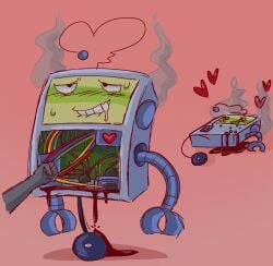 after_sex aftermath anon aroused aroused_face aroused_male aroused_smile biting_lip biting_own_lip blush clank_clank_clank clanker disembodied_arm disembodied_limb drooling eyes_rolled_back eyes_rolling_back hceercs heart hearts_around_head horny horny_male laying_down leaking no_genitals overheating pleasure pleasure_face pleasured pleasured_face pleasured_male robot robot_boy rocket_monkeys screen_face simple_background smoke sweating technophilia wireplay yay-ok