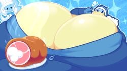 1boy 1boy1girl 1femboy 1girls abstract_background alolan_sandshrew bbw belly big_belly big_breasts blue_fur blue_hair bone bones breasts chef chef_hat chef_uniform chubby_cheeks cleavage clothed clothing cook cute dewbber dewott duo fat fat_cheeks feeding female femboy furry furry_female furry_only gift ham ham_(food) huge_belly huge_breasts hyper hyper_belly hyper_breasts hyper_obese hyper_overweight large_belly large_breasts larger_female male male/female meat meat_wall_(body_type) morbidly_obese obese obese_female oddly_wholesome pokémon_(species) pokemon pokemon_(species) sandshrew smaller_male ssbbw steam thick thick_female tusks_(dewbber) tusks_the_dewott wide wide_waist winter_clothes winter_coat yellow_fur zipper