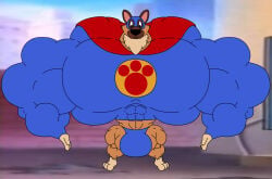 2024 3_toes 4_fingers abs anthro anthrofied balls barefoot biceps big_balls big_muscles big_penis bikini_thong biped black_eyes black_nose brown_body brown_fur bulge canid canine canis cape cheek_tuft chip_'n_dale_rescue_rangers clothing collarbone colored detailed digital_drawing_(artwork) digital_media_(artwork) disney domestic_dog facial_tuft feet fingers flash_the_wonder_dog flat_colors front_view fur genitals german_shepherd gloves_(marking) herding_dog hi_res huge_balls huge_muscles huge_penis hyper hyper_balls hyper_biceps hyper_genitalia hyper_moobs hyper_muscles hyper_penis leg_markings looking_at_viewer male mammal markings moobs multicolored_body multicolored_fur muscular muscular_anthro muscular_male outside pastoral_dog pawprint_pattern paws penis pink_inner_ear pinup pose purple_clothing purple_mask purple_suit purple_thong purple_underwear red_cape red_clothing ribs small_waist socks_(marking) solo standing suit superhero swimwear tan_body tan_feet tan_fur tan_hands thick_arms thick_calves thick_thighs thong toes top_heavy trapezius tuft underwear white_sclera widescreen wish-granter