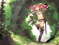 1girls bikini bikini_armor_explorers cute petite red_hair running small_breasts