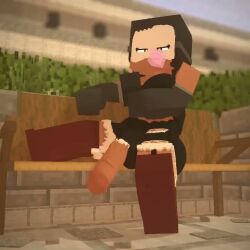 3d brianna_bones cuteskyler futa_only futanari minecraft no_sound pants_rip public sitting solo tagme video