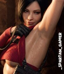 3d _spartan_gamer ada_wong ada_wong_(adriana) ai_assisted armpit armpit_crease armpit_fetish armpit_peek aroused aroused_face aroused_female aroused_smile asian asian_female bangs black_eyes black_hair capcom gloves medium_breasts medium_hair resident_evil resident_evil_2 resident_evil_2_remake resident_evil_4 resident_evil_4_remake smiling smiling_at_viewer smirk smirking_at_partner smirking_at_viewer sweat sweating sweaty sweaty_body sweaty_breasts tagme the_spartan_gamer underboob