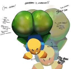 alternate_version_at_source alternate_version_available ass ass_bigger_than_head ass_crack ass_focus ass_up blocky_body green_body green_pants noob noob_(roblox) pants roblox robloxian shading shiny shiny_booty shiny_clothes shiny_skin simple_background starstar000 steam steamy steamy_ass sweat sweaty_ass sweaty_body sweaty_butt