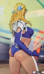 1girls ass big_ass blonde_hair female female_only invisible_woman invisible_woman_(azure_shade) invisible_woman_(marvel_rivals) marvel marvel_rivals milf thick_thighs