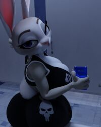 1girls 3d bathroom big_ass big_breasts disney female female_focus female_only huge_breasts judy_hopps large_breasts looking_at_viewer mirror_selfie palmtreerothic phone purple_eyes scrag_boy_(model) scrag_judy selfie thick_thighs zootopia