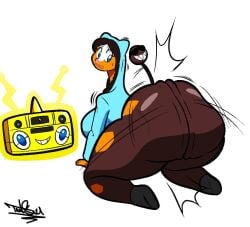 1boy 2025 2girls anthro artist_logo artist_name ass ass_clapping big_ass big_breasts big_butt blue_eyes boombox breasts brown_body brown_fur brown_hair bubble_butt butt_focus clapping_cheeks digital_drawing_(artwork) digital_media_(artwork) duo eyelashes eyewear female fur generation_2_pokemon generation_4_pokemon girafarig giraffid gold_boombox_(prevence) hair huge_breasts huge_butt logo long_hair long_tail looking_back male male/female mammal nahff nintendo penelope_and_katelyn_(nahff) pokemon pokemon_(species) pokemorph rotom signature sunglasses tagme tail tansau text throwing_it_back twerking wet wet_body yellow_body yellow_fur
