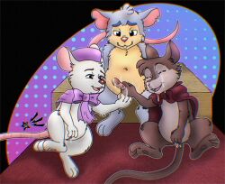 2026 3_toes 4_fingers anthro ball_fondling balls beavertailcove bodily_fluids bow_ribbon brown_body brown_fur buckteeth cape chromatic_aberration closed_eyes clothing cum cum_on_body cum_on_face cum_on_penis digital_drawing_(artwork) digital_media_(artwork) disney don_bluth feet female finger_fuck fingering fingering_self fingers fondling fur genital_fluids genitals group group_sex handjob hat headgear headwear hi_res humanoid_genitalia humanoid_penis looking_pleasured male male/female mammal masturbation miss_bianca miss_bianca_(the_rescuers) mouse mrs._brisby multicolored_body multicolored_fur murid murine notched_ear open_mouth pawpads penile penis purple_body purple_fur ribbons rodent semi-anthro sex signature smile tan_body tan_fur teeth the_rescuers_(disney) the_secret_of_nimh threesome toes trio two_tone_body two_tone_fur vaginal_penetration white_body white_fur