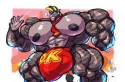 bodybuilder cerulien47 donkey_kong_(zebra_bananza) furry hyper hyper_bulge hyper_cock hyper_genitalia hyper_muscles hyper_penis male male_only muscles muscular muscular_arms muscular_male muscular_thighs