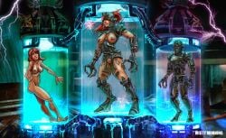 assaultron breasts cybernetics cyborg earless fallout female genitals hi_res human humanoid hybrid machine mammal microsoft misty_morning nude prothesis pussy robot scared transformation vulva wide_hips