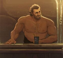 beard edit fat fat_male image_edit male male_nipples male_only muscles muscular muscular_male nipples shirtless shirtless_male volgayart
