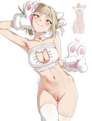 bottomless bottomless_female cat_bikini cat_lingerie himiko_toga my_hero_academia pussy tagme waligner