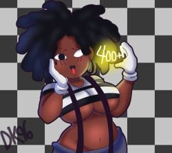 belly daisykitty96 dark-skinned_female female midriff mime mime_girl underboob