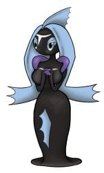 2020s 2025 absurd_res anonymous_artist anthro arms big_breasts black_body black_skin blue_hair breasts commission commissioner_upload creatures_(company) creatures_inc. female fin game_freak gen_7_pokemon generation_7_pokemon hair head_fin heterochromia hi_res legendary_pokemon light_blue_hair marine namaka_(al33444) nintendo pokémon_(species) pokemon pokemon_(species) pokemon_oc pokemon_sm purple_eyes semi-anthro simple_background solo solo_female tapu_fini teal_eyes thick_thighs white_background white_eyes