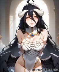 absurd_res ai_generated albedo_(overlord) black_hair female female_focus hi_res highres horns long_hair overlord_(maruyama) ozziru patreon self_upload uncensored wings