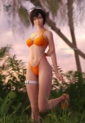 1girls beach bikini bikini_bottom bikini_top black_hair brown_eyes brown_eyes_female cactuar clothed clothed_female female female_focus female_only final_fantasy final_fantasy_vii final_fantasy_vii_remake happy happy_female light-skinned_female light_skin looking_at_viewer petite petite_body petite_female rendonyx short_hair short_hair_female shorts smile smiling smiling_at_viewer solo solo_female solo_focus yuffie_kisaragi