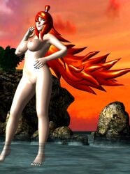 3d afternoon beach inoxlust mei_terumi naruto naruto_(series) naruto_shippuden sunset