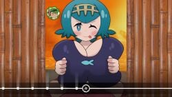 1futa 2girls alolanfirestone alternate_breast_size animated beach beat_banger big_breasts big_penis blue_eyes blue_hair blush bouncing_breasts breast_grab breast_squeeze breasts breasts_bigger_than_head cum english_voice_acting female futa_on_female futanari good_beat_banger_mod huge_breasts intersex lana_(pokemon) large_breasts long_video longer_than_one_minute mallow_(pokemon) milf paizuri paizuri_only paizuri_under_clothes penis pokemon round_breasts sexual_musical_rhythm sound straddling straddling_paizuri sunset swimsuit tagme tights video voice_acted