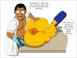anal anus ass big_ass big_breasts bynshy chubby chubby_female fat fat_ass fisting julius_hibbert marge_simpson on_belly the_simpsons