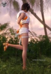 1girls 3d 3d_animation animated beach bikini bikini_bottom bikini_top black_hair brown_eyes brown_eyes_female clothed clothed_female female female_focus female_only final_fantasy final_fantasy_vii final_fantasy_vii_remake happy happy_female light-skinned_female light_skin looking_at_viewer petite petite_body petite_female rendonyx short_hair short_hair_female shorter_than_10_seconds shorts smile smiling smiling_at_viewer solo solo_female solo_focus tagme turntable_(animation) video yuffie_kisaragi