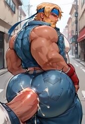 ai_generated anal_through_clothes ass axel_stone bara big_ass big_ass_(male) big_butt bubble_butt clothed_sex cum cum_in_ass dudebooty17 gay male male_only penetration_through_clothes power_bottom public_sex sex_through_clothes streets_of_rage streets_of_rage_4