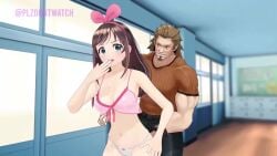 animated ballbusting defeated fate/apocrypha kicking_balls kizuna_ai kneeing_balls mixed_fight mocking screaming_in_pain shishigou_kairi sound tagme video