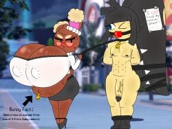 absurd_res angry anthro ball_gag big_breasts big_penis bondage bondage bound breasts buneary cross-popping_vein curvy_figure duo exhibitionism fang_(scor-chii) female gag gagged generation_3_pokemon generation_4_pokemon genitals hi_res humiliation leash male male/female mawile muscular muscular_male nintendo nude_male penis pokemon pokemon_(species) pregnant public public_nudity scor-chii shirley_(grass-noodle) voluptuous voluptuous_female