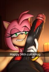 ai_generated amy_rose bedroom_eyes cheating cuckold female furry furry_female grin middle_finger netorare novelai penis_on_face pink_hair sega selfie shadow_the_hedgehog snapchat sonic_(series) sonic_the_hedgehog_(series) text that_guy9001 throbbing_penis