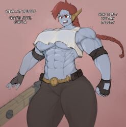 abs alien_girl female muscular muscular_female tau warhammer_(franchise) warhammer_40k zeph505