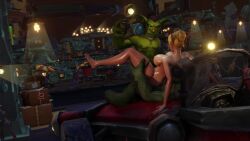 1girls 2boys 3d anal anal_sex animated big_ass big_breasts blizzard_entertainment blonde_hair blood_elf blush bouncing_breasts camera double_penetration female goblin goblin_(warcraft) green_skin interspecies light-skinned_female light_skin male nipple_piercing nipple_rings no_sound nude recording sarisia_sunfeast sex stockings tagme thick_thighs vaginal_penetration vaginal_sex vellektra video voluptuous voluptuous_female warcraft wide_hips world_of_warcraft