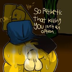 2boys artlurkervx ass balls blocky_body bottomless disembodied_hand disembodied_penis english_text forsaken_(roblox) gay gay_sex heavy_breathing helpless john_doe_(forsaken) john_doe_(roblox) male moaning_in_pleasure noob noob_(forsaken) noob_(roblox) penis precum_drip roblox roblox_game robloxian self_upload sweating tagme text thick_ass thick_thighs yaoi yellow_skin