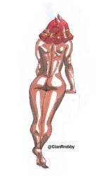 ass ass_focus back back_muscles back_view female_only muscular muscular_female naked naked_female tears_of_the_kingdom the_legend_of_zelda thick thick_ass thick_butt