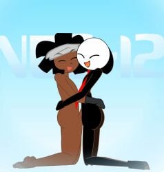 1femboy 2boys animated back_hair banggupoong_(zolaman) black_hair bonnet copyright dark-skinned_male edit femboy_on_male gloves gloves_only gradient_background kako_(nec-12) logo macromedia_flash_8_(application) minus8 nec-12 non-human nonhuman_male_on_human_male oc promo purple_eyes red_tie standing_sex stick_figure stickman text username