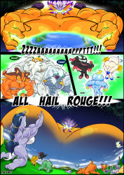 abs ass bat biceps breasts female jack_hoo_(artist) male muscles muscular muscular_arms muscular_female muscular_legs muscular_thighs pecs rouge_the_bat sonic_(series)