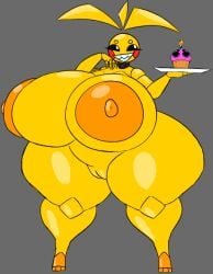 1girls animatronic animatronic_female big_breasts breasts breasts_out chicken chicken_girl female five_nights_at_freddy's five_nights_at_freddy's_2 hyper hyper_breasts phasianid robot robot_girl scottgames toy_chica_(fnaf) tunalolol