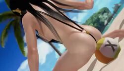 1girls 3d animated ass ball beach beach_volleyball black_hair dead_or_alive dead_or_alive_xtreme_beach_volleyball long_hair no_sound nyotengu solo tagme video water