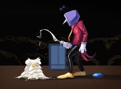 2boys antenna_wire antennae antennae_(anatomy) artist_request blush blush_lines covered_in_cum cum cum_drip cumming cumpool cumshot deltarune deltarune_chapter_3 drooling drowning_in_cum erect_penis erection excessive_cum gay male male/male male_only masturbating masturbation non-human open_mouth penis penis_out screen screen_face screen_head spamton_g_spamton suit suit_and_tie tenna_(deltarune) tie veiny_penis yaoi