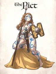 blue_eyes ironlily red_hair solo_female tagme tattoos thick_thighs warrior