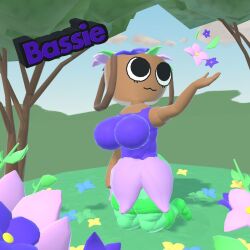 1girls 3d 3d_(artwork) :3 alternate_version_available background basket bassie_(dandy's_world) blue_flower blushcrunch_studio breasts brown_body brown_skin character_name clothed clothed_female cloud clouds dandy's_world dandys_world easter eyelashes female flower flower_in_hair flowers grass green_flower green_pants green_thighhighs hand_up high_quality humanoid leaf looking_up mountain nature nature_background no_toes nsfw_version_available on_knees outdoors outside pink_flower poster purple_flower purple_shirt purple_tank_top rec_room recroom roblox self_upload sfw sfw_version shaded shirt solo solo_female solo_focus syntholsoul tank_top tanktop text thigh_highs thighhighs titties tree trees tulip tulip_(flower) yellow_flower