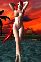 3d afternoon beach inoxlust naruto naruto_(series) naruto_shippuden sunset uzumaki_kushina