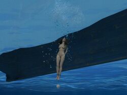 cgi drowned drowning execution female hands_behind_back naked naked_female shackled_ankles shackled_wrists underwater