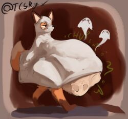 2025 :3 after_vore ambiguous_anthro ambiguous_gender ambiguous_pred ambiguous_prey anthro anthro_pred belly big_belly big_tail biped black_nose blanket_only bloated bodily_noises bone bone_imprints bones_in_stomach brown_body brown_ears brown_feet brown_fur canid canine churn closed_smile clothing costume countershade_belly countershade_face countershade_fur countershading curved_text death digestion digestion_noises digital_media_(artwork) digital_painting_(artwork) dipstick_tail ears_up english_description eyebrows fatal_vore feet fluffy fluffy_tail fox full-length_portrait fur furgonomics ghost_costume green_text halloween halloween_costume hi_res holidays huge_belly hyper hyper_belly leg_markings looking_at_belly looking_at_own_belly looking_at_self looking_down looking_down_at_belly looking_down_at_self male male_(lore) mammal markings monotone_feet motion_lines mouth_closed multicolored_body multicolored_fur multiple_prey onomatopoeia orange_body orange_face orange_fur orange_legs orange_tail painting_(artwork) pointy_ears portrait prick_ears rumbling_stomach same_size_vore satisfied_look side_view signature simple_background skull skull_imprint smile socks_(marking) solo sound_effects spirit_leaving tail tail_markings tan_belly tan_body tan_countershading tan_face tan_fur tan_inner_ear tan_tail_tip tcsrjx text thick_thighs twitter_handle two_tone_face two_tone_tail unseen_prey vore vore_belly walking wrinkles_in_clothes
