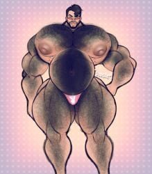 1boy arm_hair bara belly belly_bulge biceps big_muscles big_nipples big_pecs big_thighs brady_(psbaradungeon) chest_hair english_text facial_hair hairy hairy_male hyper hyper_muscles large_pectorals leg_hair legs male male_focus male_only muscular muscular_arms muscular_chest muscular_legs muscular_male muscular_thighs nipples pecs pectorals psbaradungeon solo solo_male stomach stomach_bulge text thick_thighs thighs thong