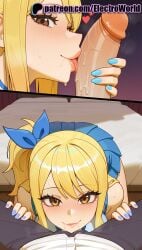 1boy 1girls 2025 ai_generated aqua_nails artist_name black_nails blonde_hair blowjob blowjob_face blue_bow blue_hairband blue_lips blue_nails blue_necktie blue_neckwear blue_ribbon blush brown_eyes brown_nails cock dick electroworld eyebrows_visible_through_hair fairy_tail fellatio female fingernails foreskin green_nails grey_nails gyaru hi_res high_quality high_resolution highres kogal large_penis licking lipstick long_fingernails lucy_heartfilia makeup multicolored_nails multiple_girls nail_art nail_polish oral oral_sex orange_nails patreon patreon_username penis pink_nails pov purple_nails red_nails school_uniform sharp_fingernails stable_diffusion straight sucking toenail_polish toenails uncensored veins veiny_penis watermark yellow_nails
