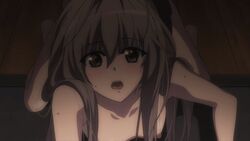 all_fours animated bent_over breasts brother_and_sister canonical_sex caught_in_the_act cleavage female female_orgasm implied_sex incest kasugano_sora nipples nude orgasm orgasm_face screencap small_breasts yosuga_no_sora